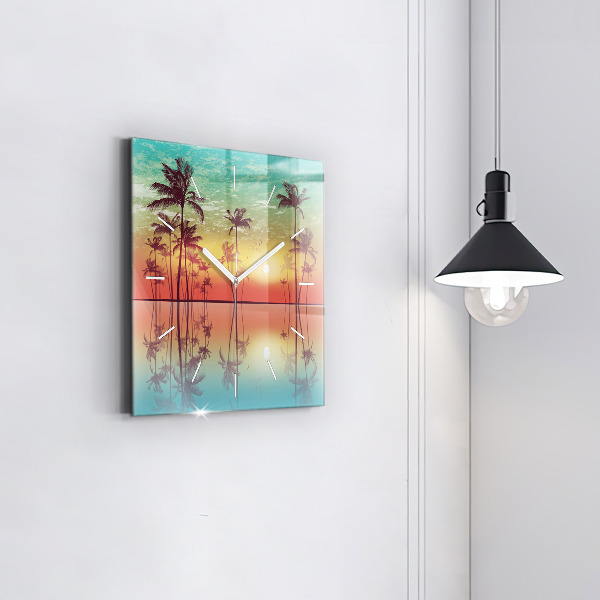 Orologio quadrato Palme tropicali