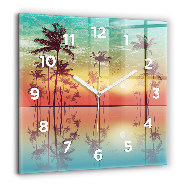 Orologio quadrato Palme tropicali