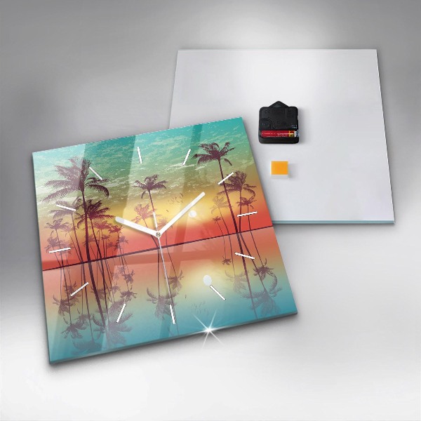 Orologio quadrato Palme tropicali