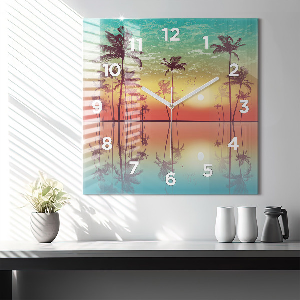 Orologio quadrato Palme tropicali