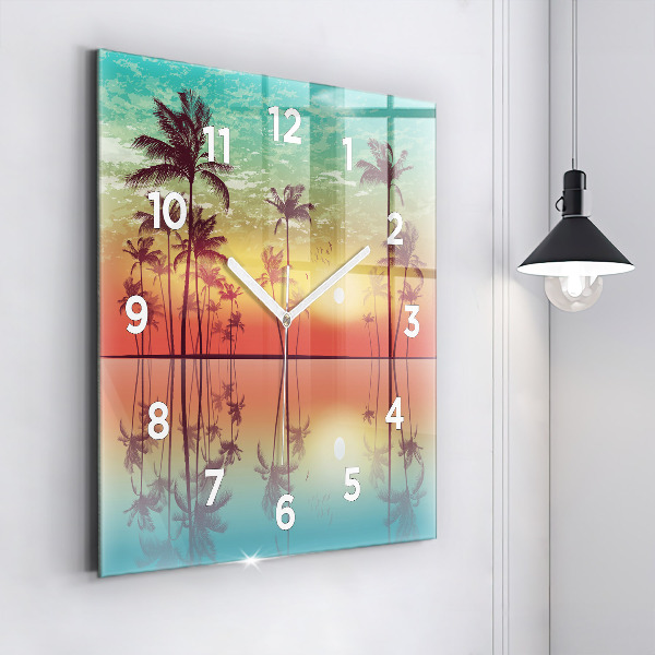 Orologio quadrato Palme tropicali