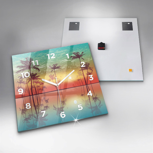 Orologio quadrato Palme tropicali
