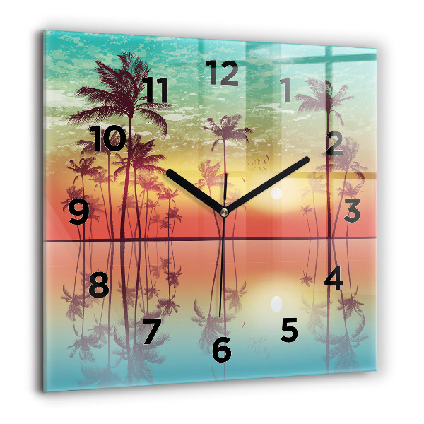 Orologio quadrato Palme tropicali