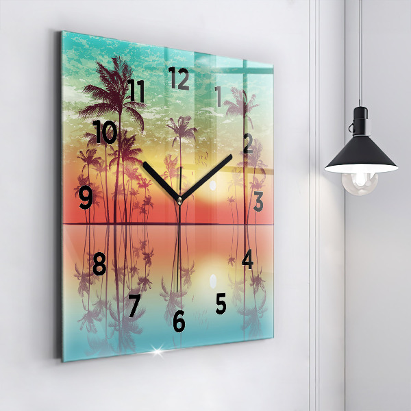 Orologio quadrato Palme tropicali
