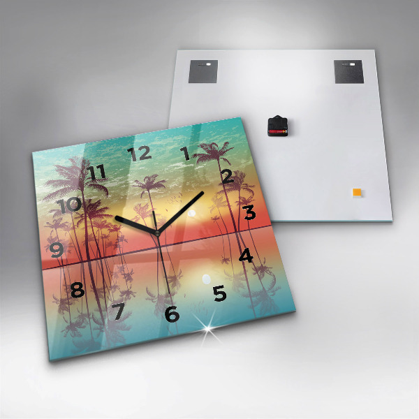 Orologio quadrato Palme tropicali