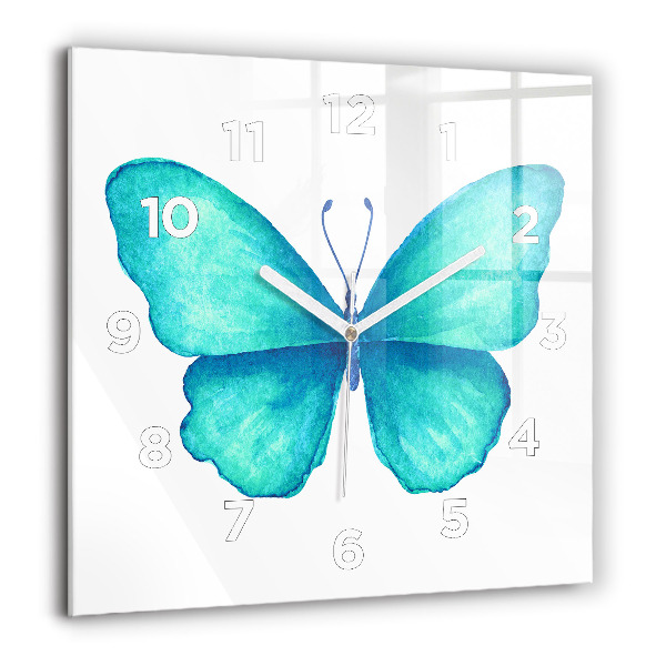 Orologio quadrato Farfalla estiva turchese
