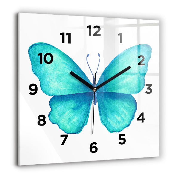Orologio quadrato Farfalla estiva turchese