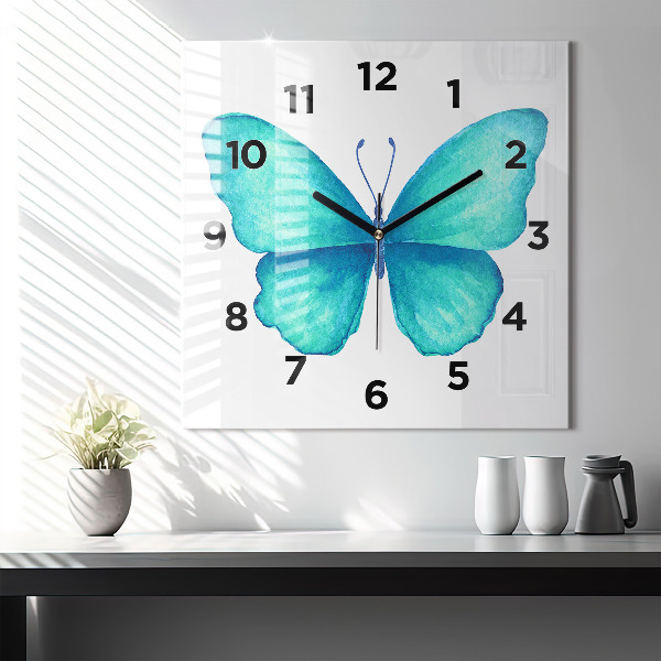 Orologio quadrato Farfalla estiva turchese