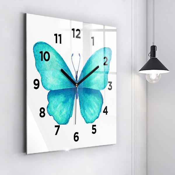 Orologio quadrato Farfalla estiva turchese