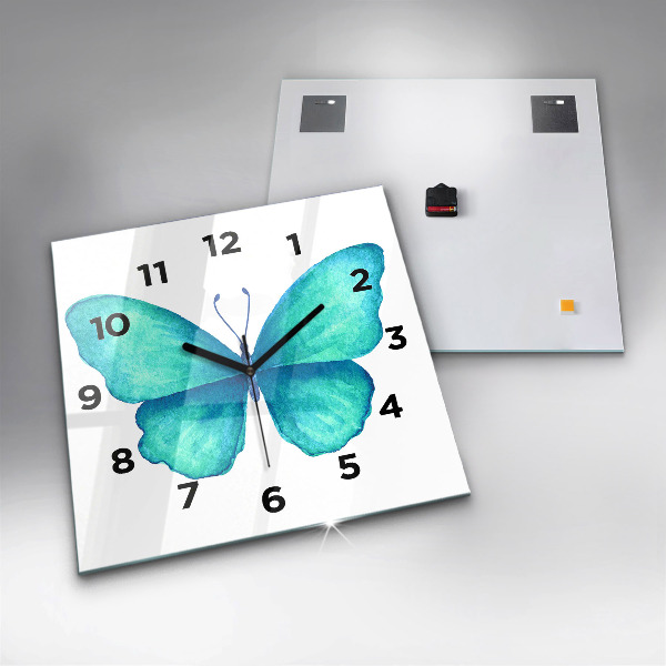 Orologio quadrato Farfalla estiva turchese