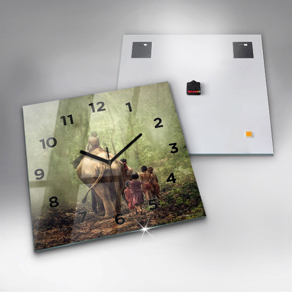 Orologio quadrato Bambini che guidano un elefante