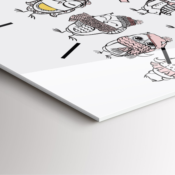 Orologio quadrato Poster gufo d'epoca