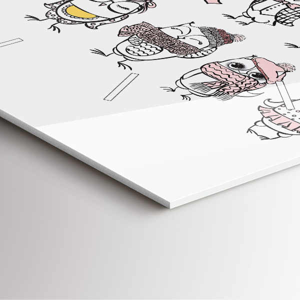 Orologio quadrato Poster gufo d'epoca