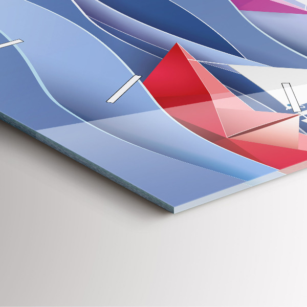 Orologio quadrato Barche a vela colorate origami