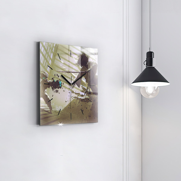 Orologio quadrato Combattimento tra robot e samurai