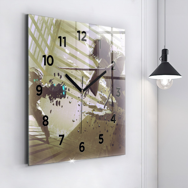 Orologio quadrato Combattimento tra robot e samurai