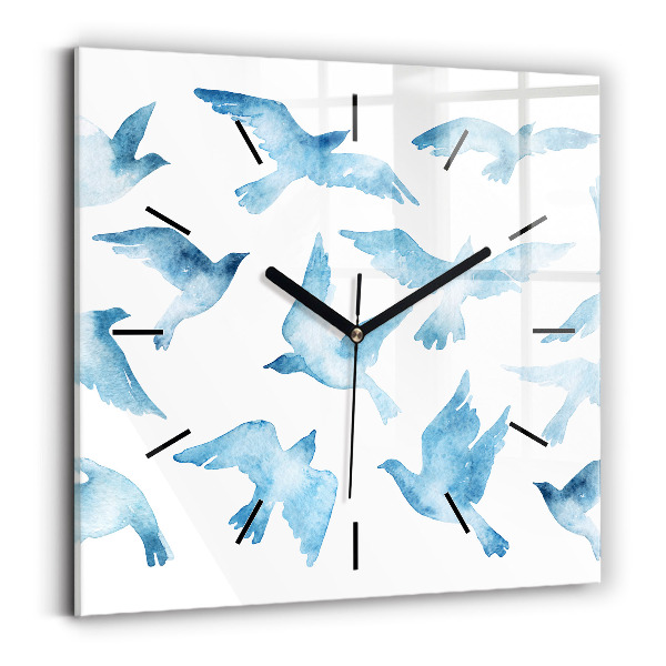 Orologio quadrato Uccelli blu volanti