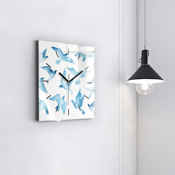 Orologio quadrato Uccelli blu volanti