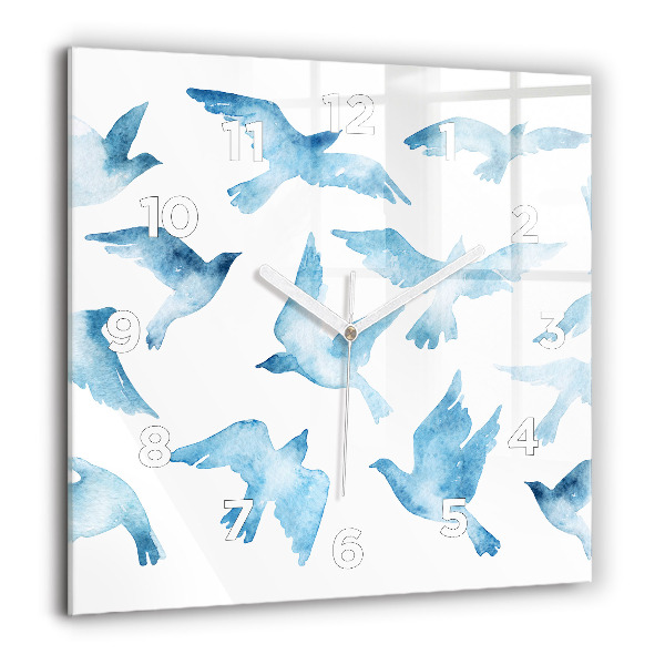 Orologio quadrato Uccelli blu volanti