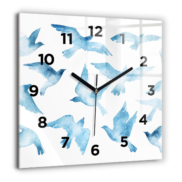 Orologio quadrato Uccelli blu volanti