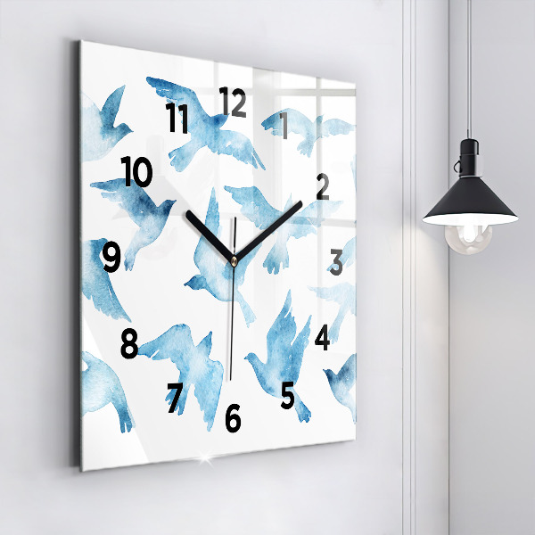 Orologio quadrato Uccelli blu volanti