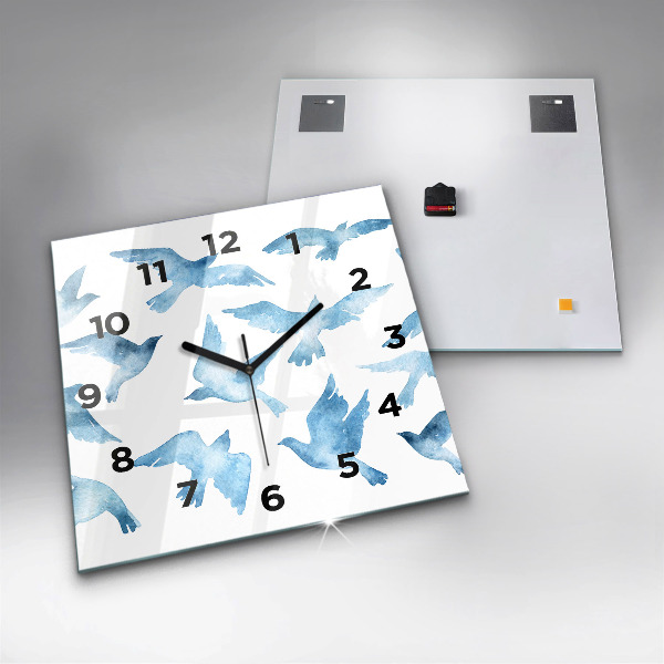 Orologio quadrato Uccelli blu volanti