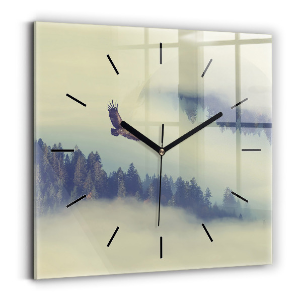 Orologio quadrato Aquila della foresta nebbiosa