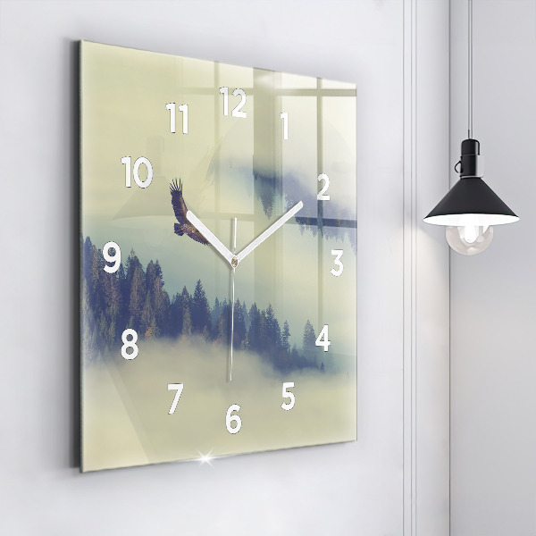 Orologio quadrato Aquila della foresta nebbiosa