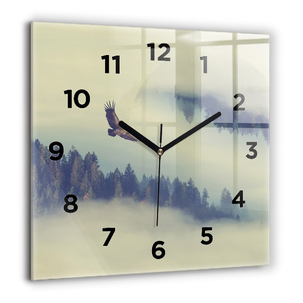 Orologio quadrato Aquila della foresta nebbiosa