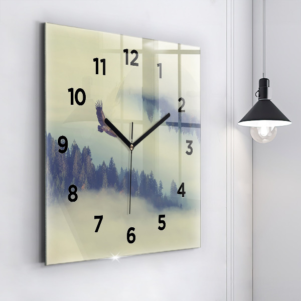 Orologio quadrato Aquila della foresta nebbiosa