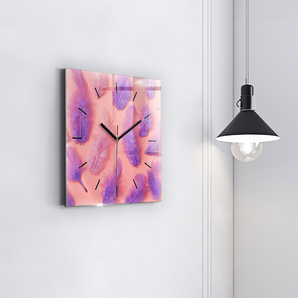 Orologio quadrato Piume colorate