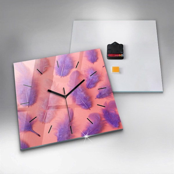 Orologio quadrato Piume colorate