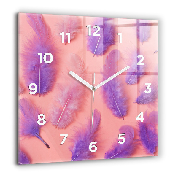 Orologio quadrato Piume colorate