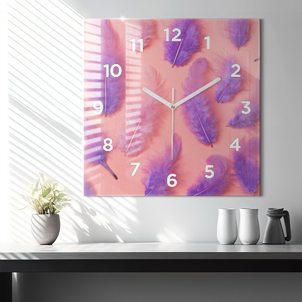 Orologio quadrato Piume colorate