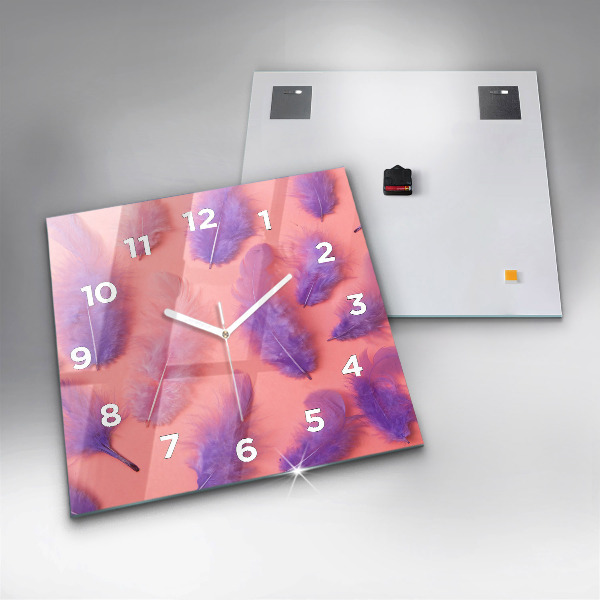 Orologio quadrato Piume colorate