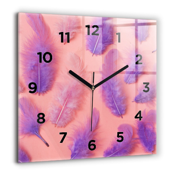 Orologio quadrato Piume colorate