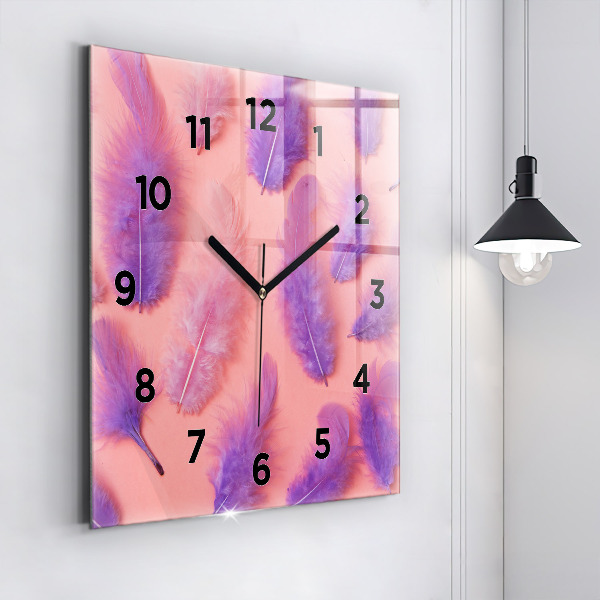 Orologio quadrato Piume colorate