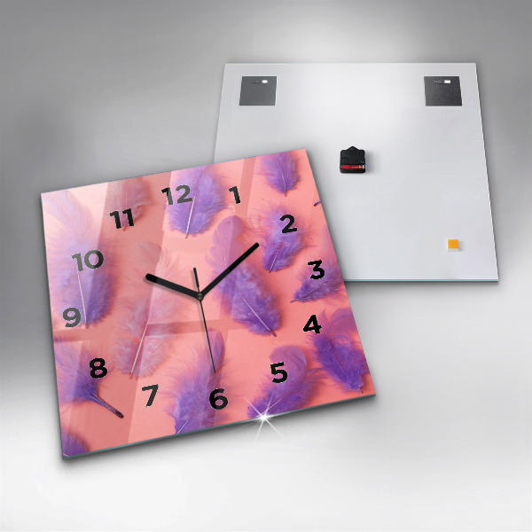 Orologio quadrato Piume colorate