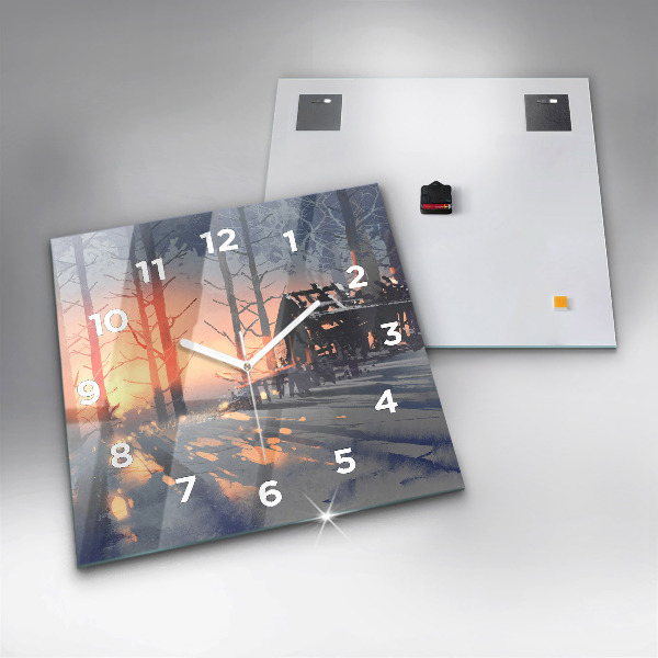 Orologio quadrato Paesaggio invernale con alberi