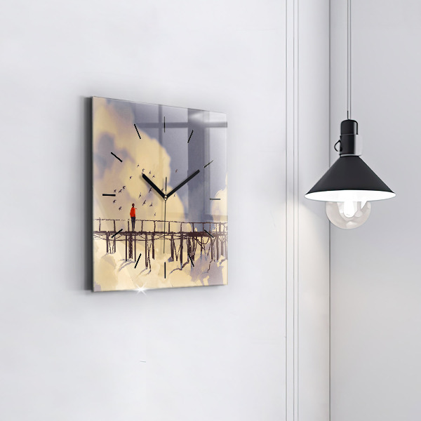 Orologio quadrato Uomo sul vecchio ponte