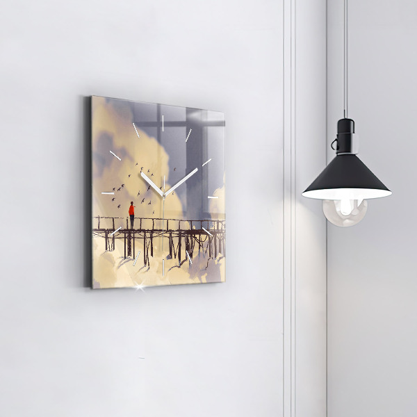 Orologio quadrato Uomo sul vecchio ponte