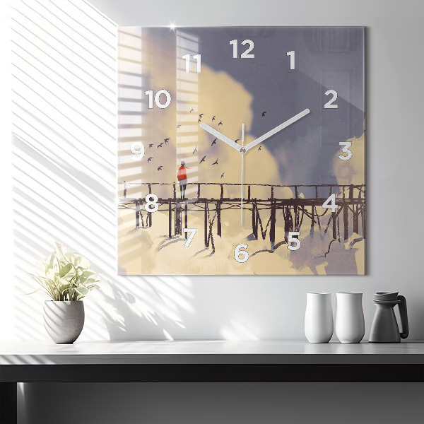 Orologio quadrato Uomo sul vecchio ponte