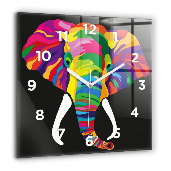 Orologio quadrato Elefante colorato
