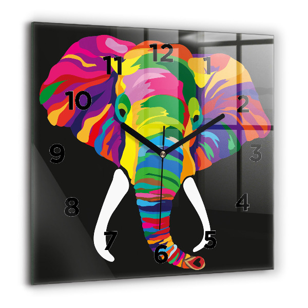 Orologio quadrato Elefante colorato