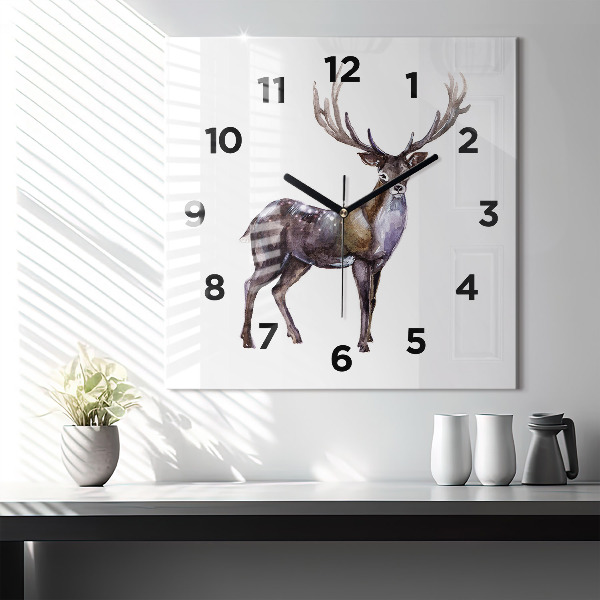 Orologio quadrato Il cervo, il re della natura selvaggia