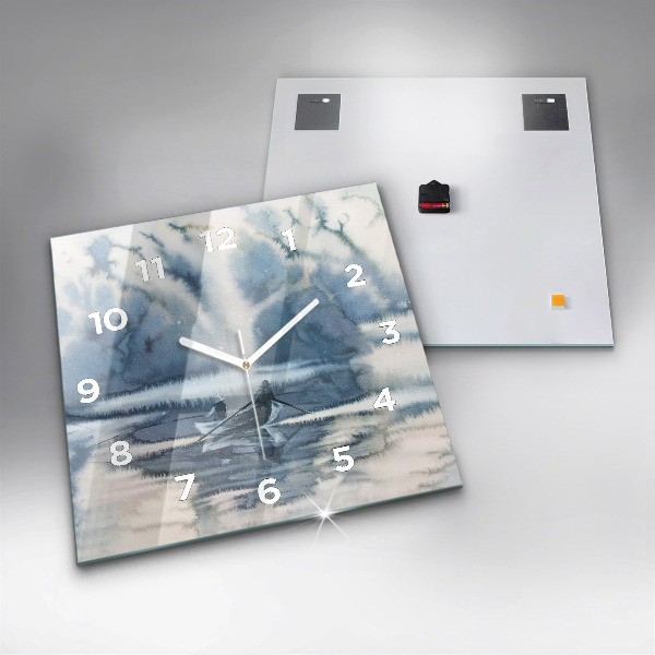 Orologio quadrato Pescatore sul lago