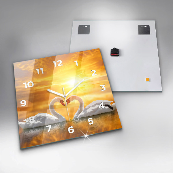 Orologio quadrato Cigni innamorati