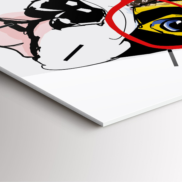 Orologio quadrato Bulldog francese con gli occhiali