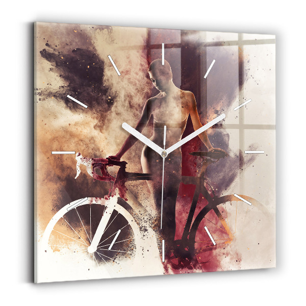 Orologio quadrato Donna e bicicletta