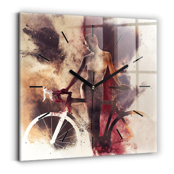 Orologio quadrato Donna e bicicletta